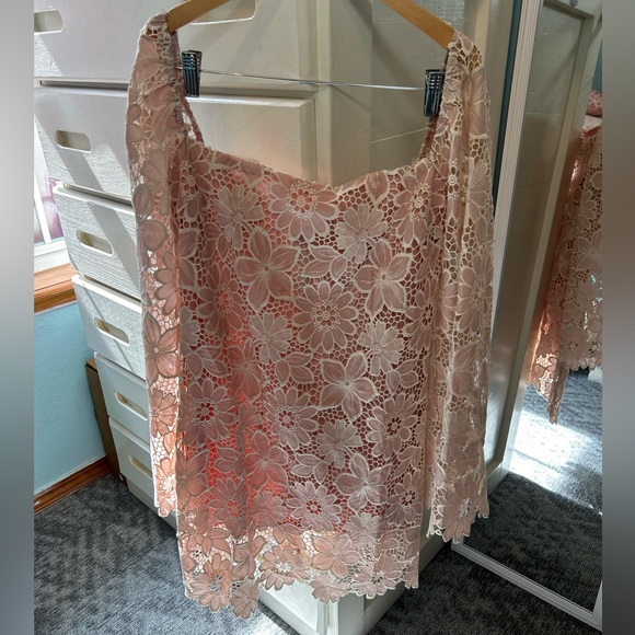 Floral lace square neck long sleeve mini spring dress✨ - Picture 2 of 6